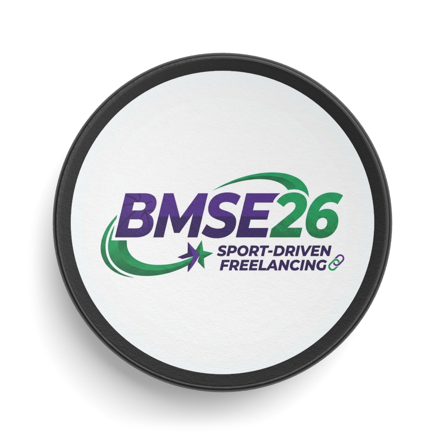 BMSE26 Hockey Puck — Sport-Driven Freelancing Logo Puck