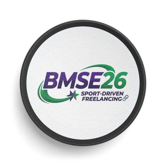 BMSE26 Hockey Puck — Sport-Driven Freelancing Logo Puck