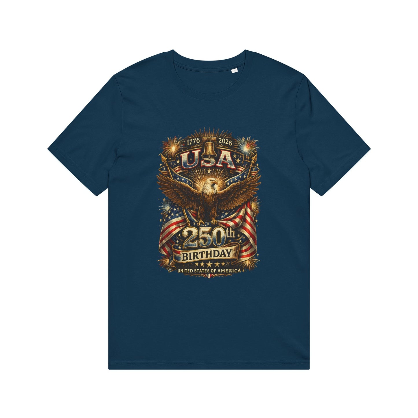 USA 250th Birthday T-Shirt – Patriotic Eagle American Flag Design