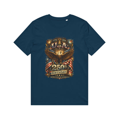 USA 250th Birthday T-Shirt – Patriotic Eagle American Flag Design