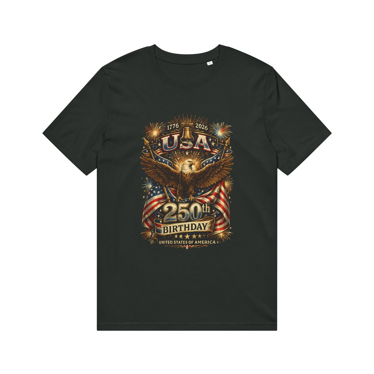 USA 250th Birthday T-Shirt – Patriotic Eagle American Flag Design