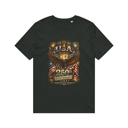 USA 250th Birthday T-Shirt – Patriotic Eagle American Flag Design