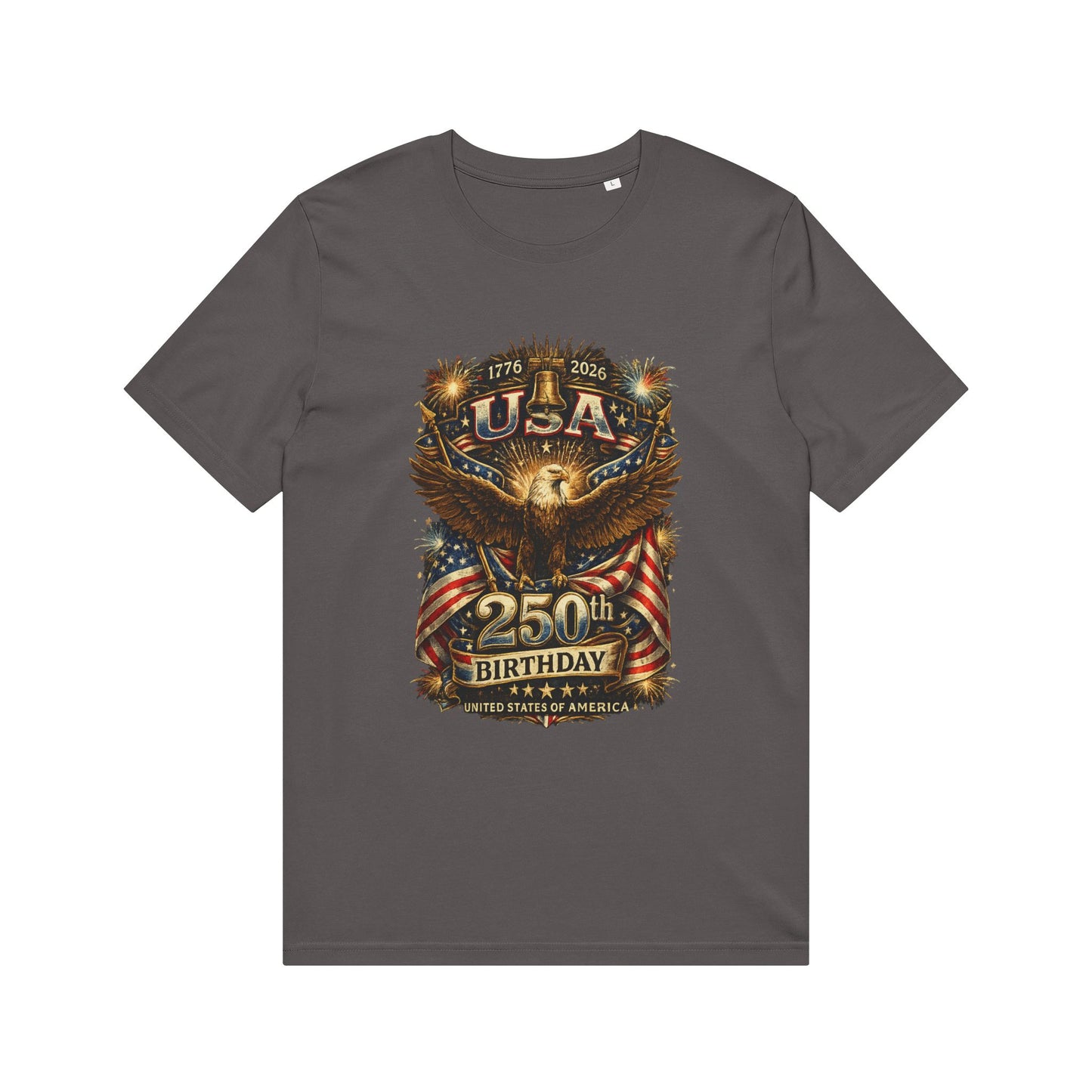 USA 250th Birthday T-Shirt – Patriotic Eagle American Flag Design
