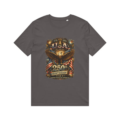 USA 250th Birthday T-Shirt – Patriotic Eagle American Flag Design