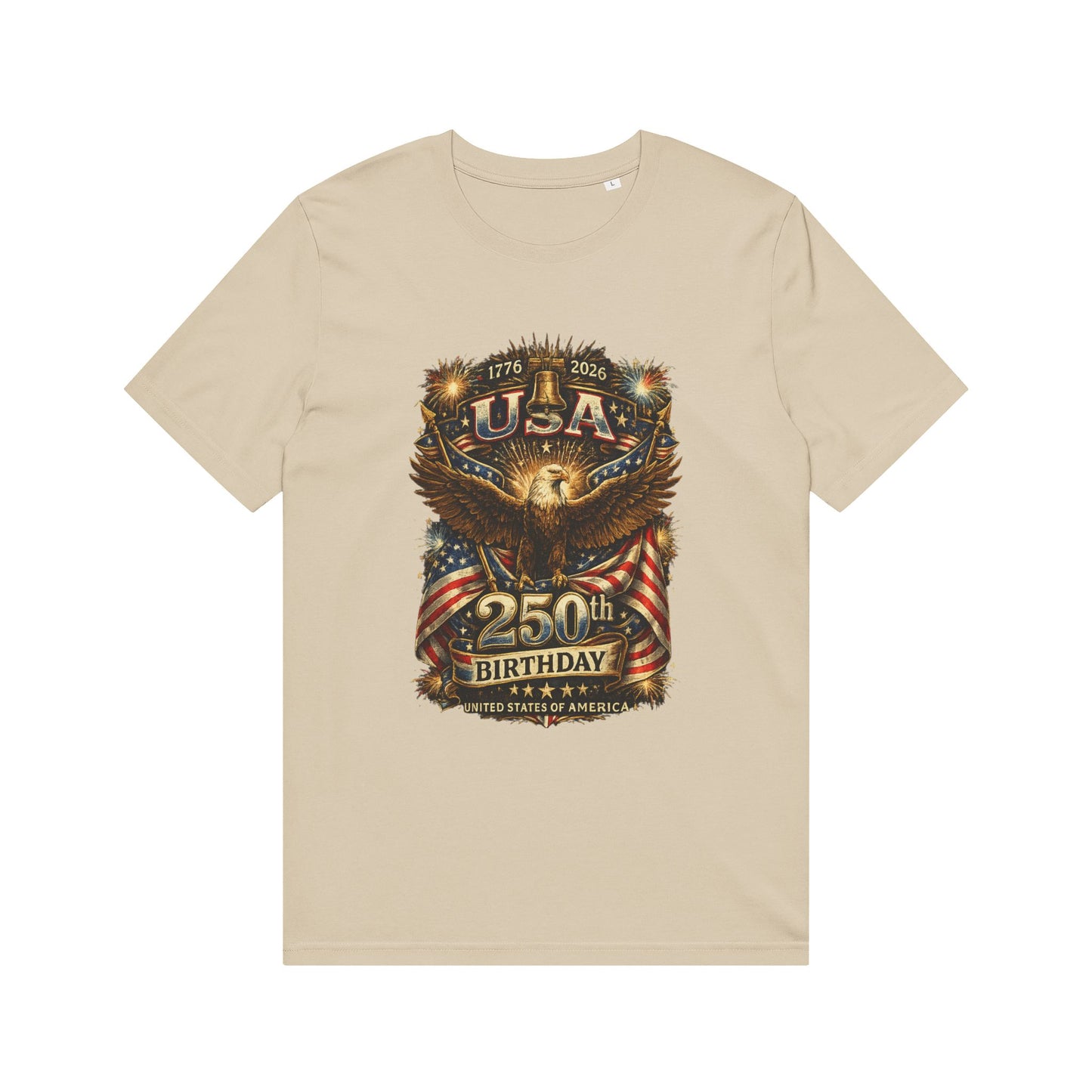 USA 250th Birthday T-Shirt – Patriotic Eagle American Flag Design