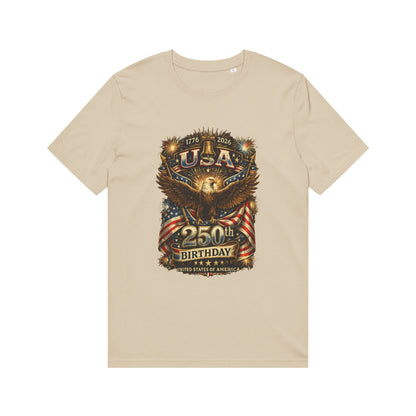 USA 250th Birthday T-Shirt – Patriotic Eagle American Flag Design